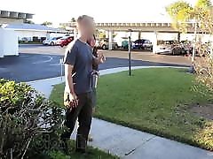Two men facefuck and cum all over a sexy realtor