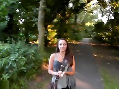Brunette Is Stripping girl sucking scrotum Outdoors