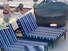 Couple caught fucking in the hotel jacuzzi