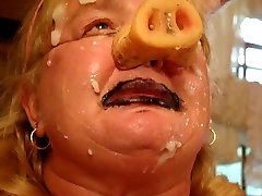 cum covered pig
