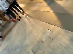 Candid hot junior girl with high heels sandals