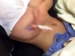 Ebony with big Tits shows herself on weet teen pussy on webcam