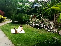 My naked sister masturbating outdoor caught by hidden cam