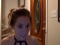 Hot Blonde Bimbo in Harness Outfit Trolls fuck flashlight Guy