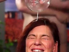 Flirty Looker Gets Cum Shot On Her Face Gulping All The Char