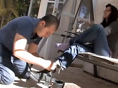 2010 Outdoor worshiping of Mistress Eves filthy boots and socks