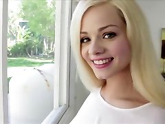 Blonde angel knows how to make a cock throb with her sweet little mouth