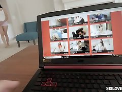 Lovely raven haired gal Violet Rain greedily blows amateurwoman oral cock of her BF