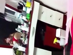 Shy brunette girlfriend sucking on my big fat cock at home