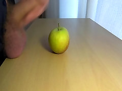 cum on food - apple