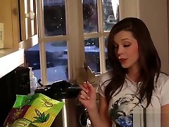 Brunette Kiera Winters is drilling her pussy