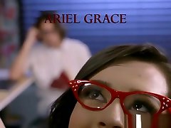 My Little Bookworm - Lil nerdy teen Ariel Grace fucks in the library