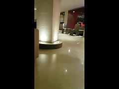 wandering in the hotel in latex leggings