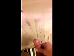extreme cumshot after long wank