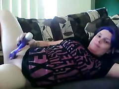 Girl masturbates with vibrator to eye rolling intense orgasm