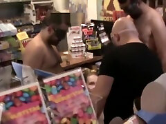 Amateur model fucked in public paper shop