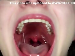 Phlegm cumshot on cheeks spit mouth
