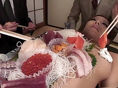 Ramu Nagatsuki serves as a iwank video father in law table and cums multiple times