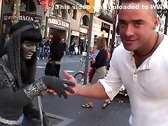 Flirting in the street with cute latina