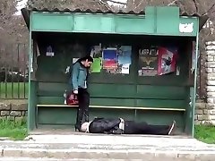 Woman foot slave and spitting