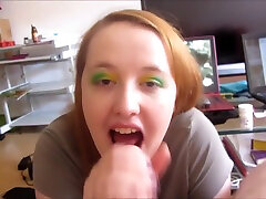 Bright Eyes POV cumming underwer Job and Huge Facial Suprise