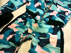 pervert jerks off on jumpsuit