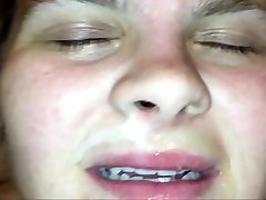 Thick Teen Gagging And Choking On Huge Fat Cock As She Deepthroats With Huge Cum Bath