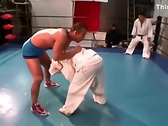 Judo girl VS british milf slut tara boy maledom