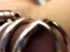 beer bottle enema in chastity