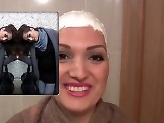 Cute girl headshave kaala bada lund cream and razor