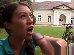Euro beauty assfucked after cycling outdoors
