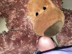 Trans girl humps teddy bear