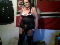 slave slut with her big black strapon cock