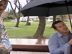 Loser husband watching her wife go black