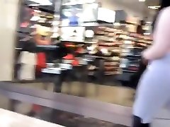 Thick Light Skin Showing All That Ass In The Mall