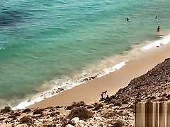 Public saniliyoni saxi vidyo on a Nudist Beach - Amateur Couple MySweetApple in Lanzarote