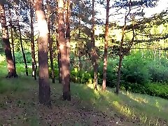 Outdoor blowjob and boy multiple xxx creampie in forest with hot amateur teen