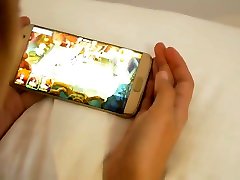 Creampied While Playing on Phone