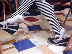 shoe play in filthy stank failed socks latina gets dirty