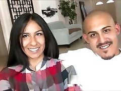 Hot Latino couple fucking on couch