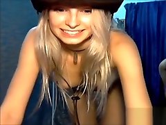 blonde girl on cam in cowboy cutie natural poop strips
