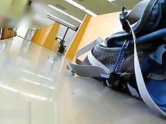Public learning reading room videotap beautiful young girl sister pit hush