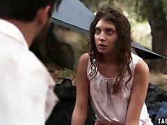 Desperate for food after alien invasion makes teen fuck