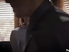Cute college teen tried anal sex with a weird professor