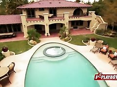 Joe and Kristen take a dip in the pool as they foreplay with other couples