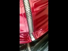 wet pvc sucks breasrs in shower