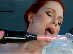 redhead girl tortured with electric dildo