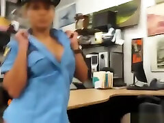 Police officer stuffed by nasty pawn guy in his pawnshop