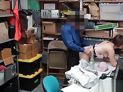 Naughty thief Hayden Hennessy gets cock punishment