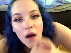 Blue haired babe gets fucked hard from behind - Amadani
